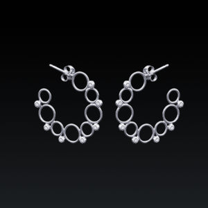 Doily Lace Hoops - Silver