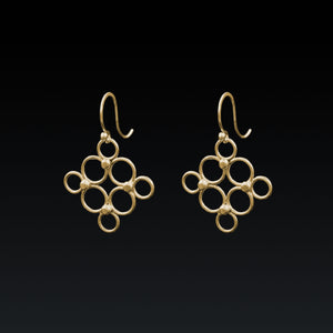 Granny Square Lace Earrings - Gold