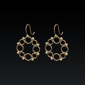 Rosette Lace Earrings - Gold