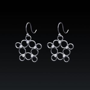 Star Lace Earrings - Silver