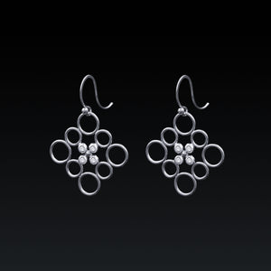 Roseground Lace Earrings - Silver