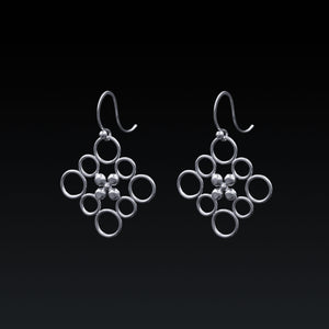 Roseground Lace Earrings - Silver