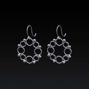 Rosette Lace Earrings - Silver